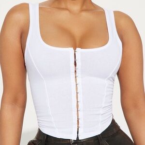 White Corset Top With Hooks